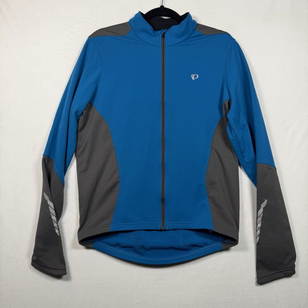 Pearl Izumi Cycling Jacket Women’s L Blue Gray Full Zip Reflective Bike